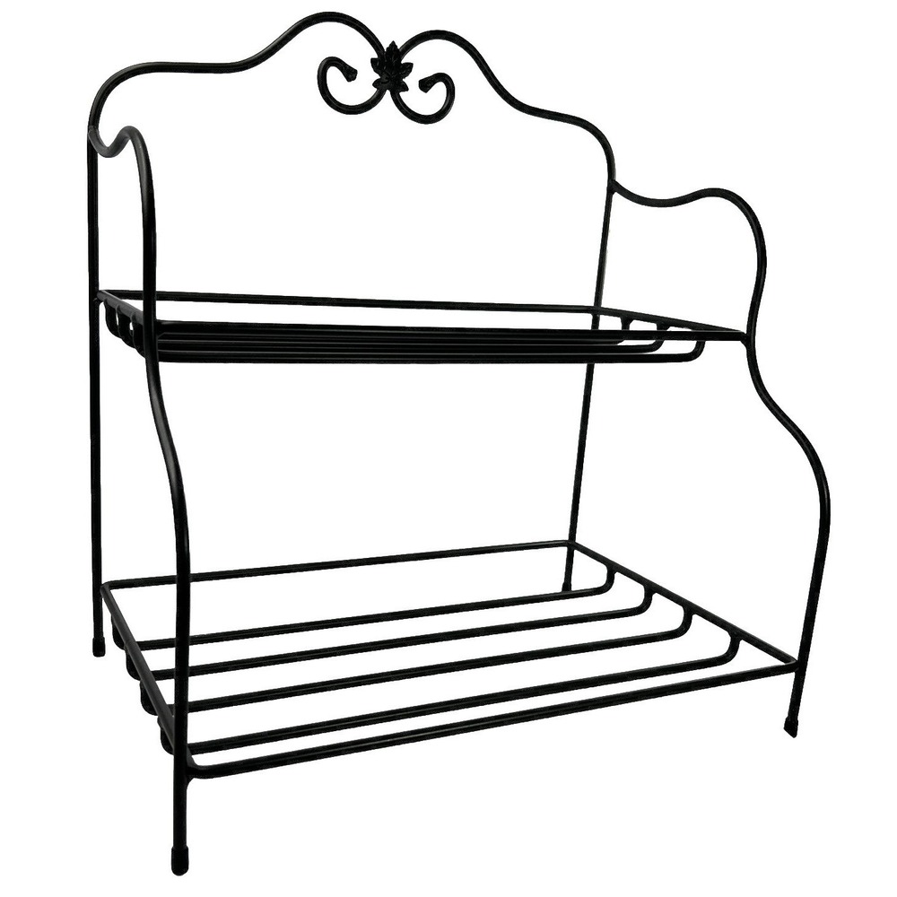Longaberger Foundry SMALL BAKER'S RACK 2 Tier Black Wrought Iron Countertop